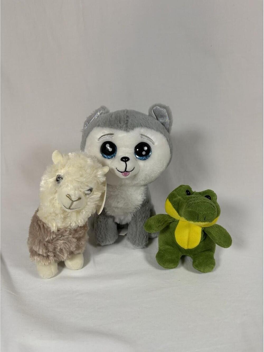 Lot Of (3 Assorted Plush Toys) Mixed  Animals Variety Of Brands